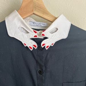 Vivetta black cotton shirt with hands red nails size M